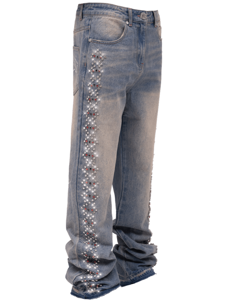 Cream Wash Prism Chain Denim